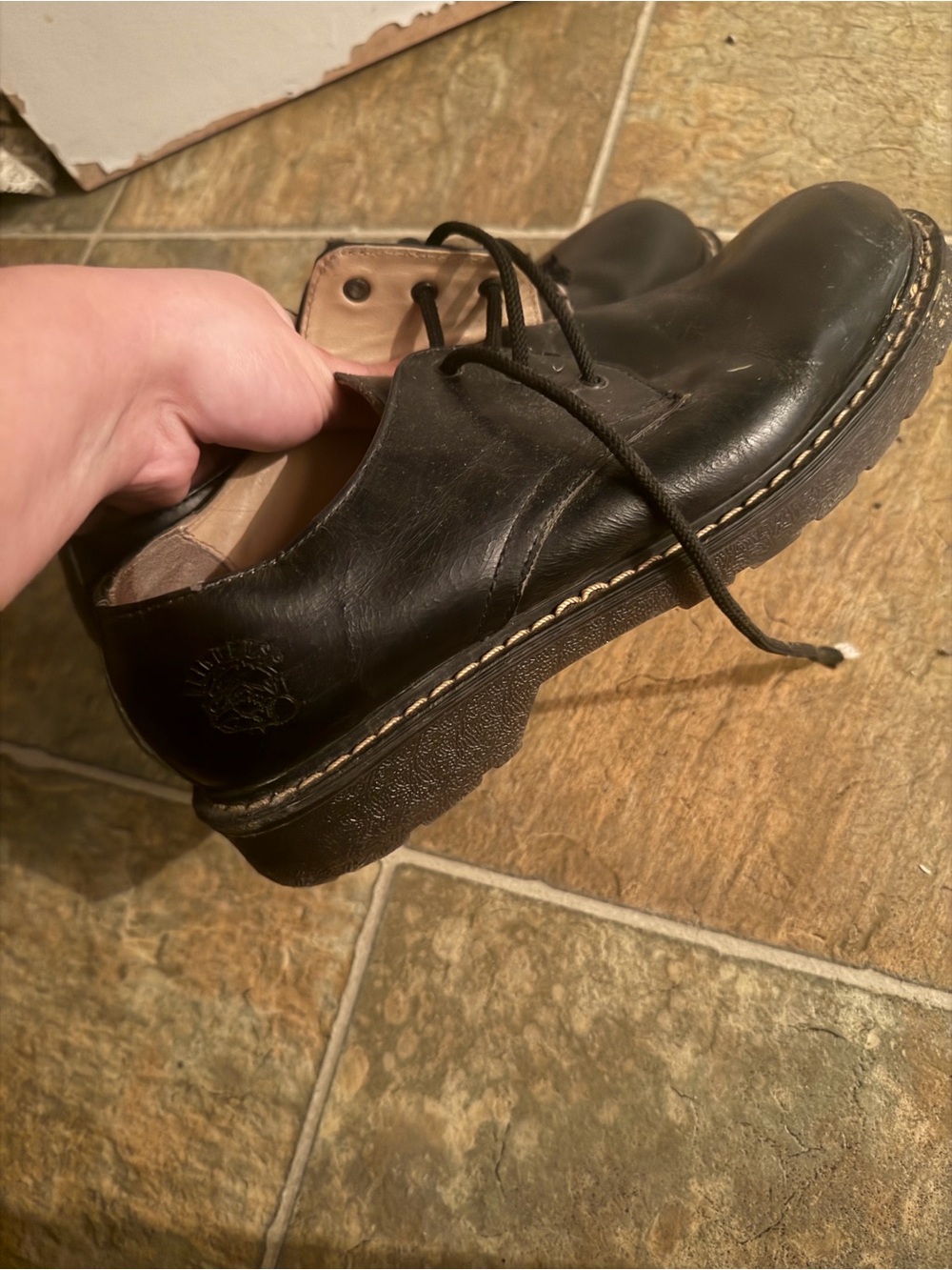 Grinders Oxfords Black Leather Lace-Up Casual Shoes